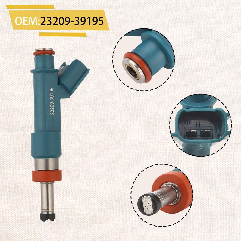Pjvmvo 23209-39195 OE 1.8 حقن الوقود، متوافق مع/تويوتا 1.8L بريوس V بلوق إن برايم 2010-2018، متوافق مع/لكزس CT200h 2010 2011 2012 2013 2014 2015 2016 2017 2018 |12 ثقب| |مجموعة من 4| - Image 4